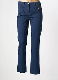 Pantalon slim tissage popeline taille normale bleu FRANK WALDER femme