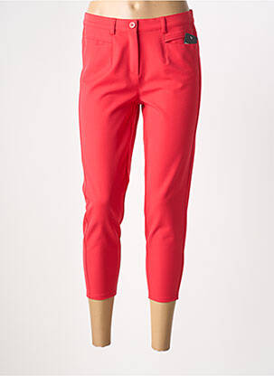 Pantacourt stretch taille normale rouge FRANK WALDER femme