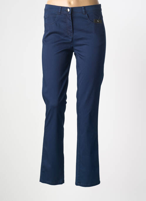 Pantalon slim tissage popeline taille normale bleu FRANK WALDER femme
