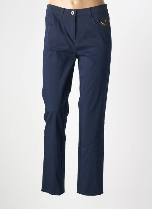 Pantalon slim tissage popeline taille normale bleu FRANK WALDER femme