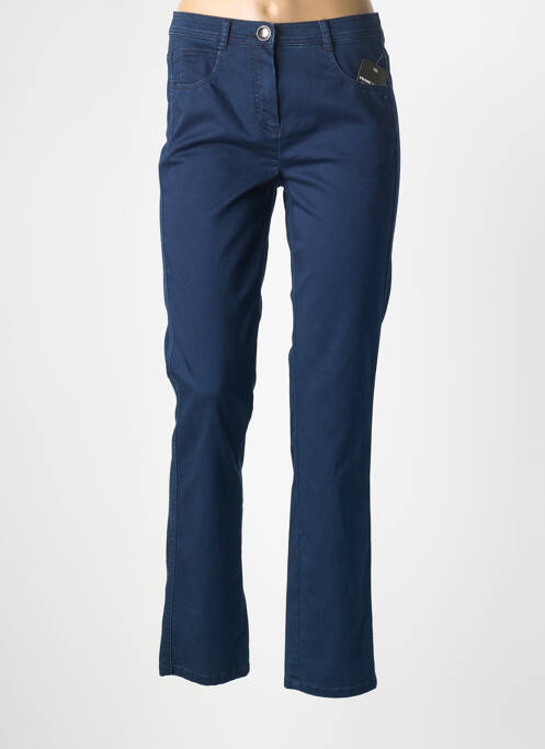 Pantalon slim tissage popeline taille normale bleu FRANK WALDER femme
