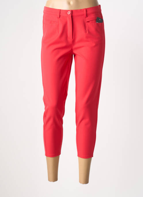 Pantacourt stretch taille normale rouge FRANK WALDER femme