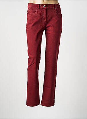 Jeans coupe slim stretch taille normale rouge ANNA MONTANA femme