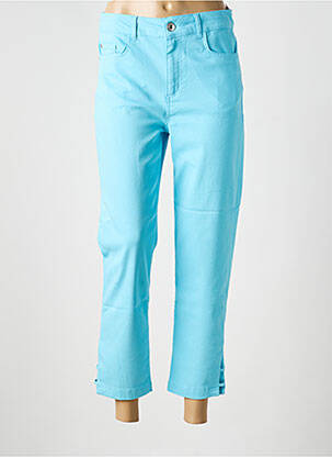 Pantalon 7/8 stretch taille normale bleu DOLCEZZA femme