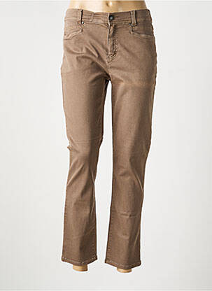 Jeans coupe slim marron ANNA MONTANA femme