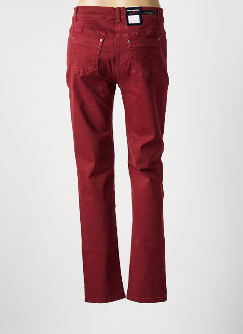 Jeans coupe slim stretch taille normale rouge ANNA MONTANA femme