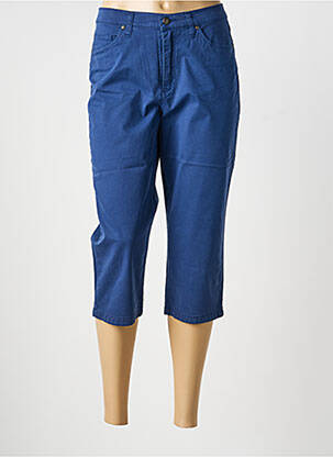Corsaire tissage popeline taille normale bleu LDCN femme
