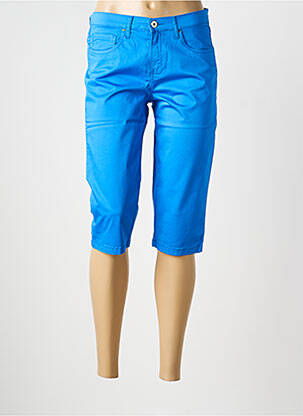 Corsaire tissage popeline taille normale bleu LCDN femme