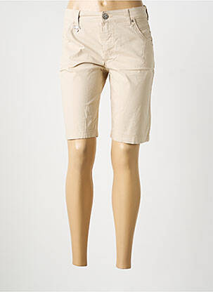 Bermuda tissage popeline taille normale beige ANNA MARIA femme