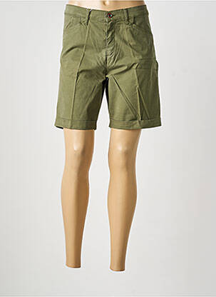 Bermuda tissage popeline taille normale vert LCDN femme