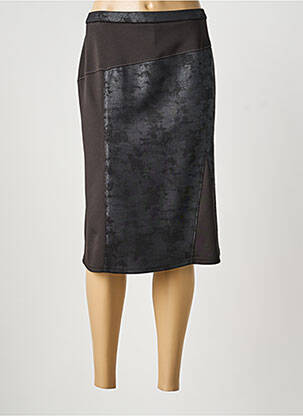 Jupe mi-longue stretch gris GUY DUBOUIS femme