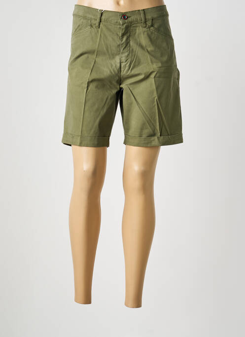 Bermuda tissage popeline taille normale vert LCDN femme