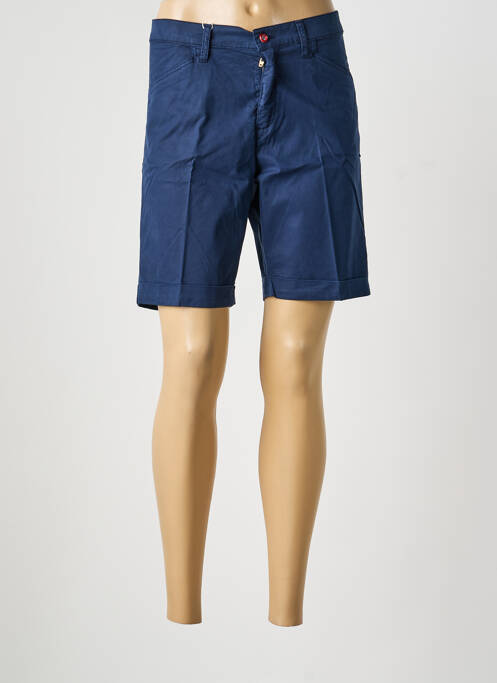 Bermuda tissage popeline taille normale bleu LCDN femme