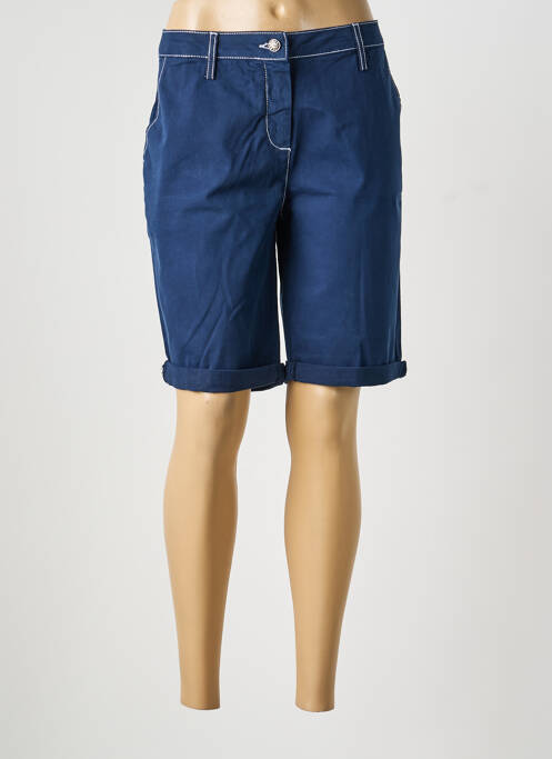 Bermuda taille à pinces taille normale bleu fonce ANANKE femme