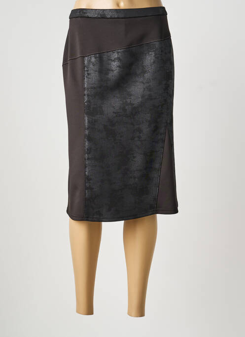 Jupe mi-longue gris GUY DUBOUIS femme