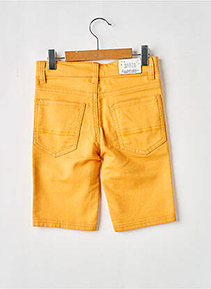 Bermuda fermeture zippée sous rabat boutonné taille ajustable jaune 3 POMMES garçon