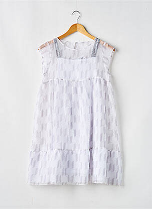 Robe courte imprimé fantaisie manches courtes blanc KARL LAGERFELD fille
