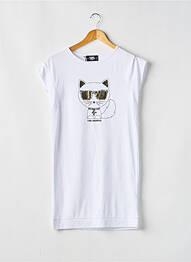 Robe mi-longue manches courtes manches courtes blanc KARL LAGERFELD fille