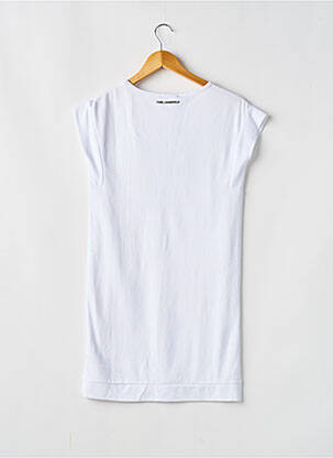 Robe mi-longue manches courtes manches courtes blanc KARL LAGERFELD fille