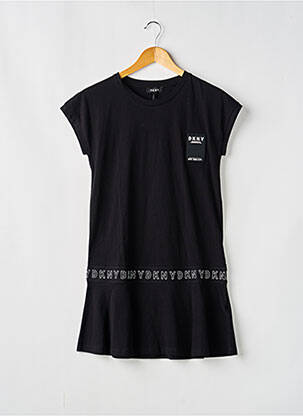 Robe mi-longue manches courtes manches courtes noir DKNY fille