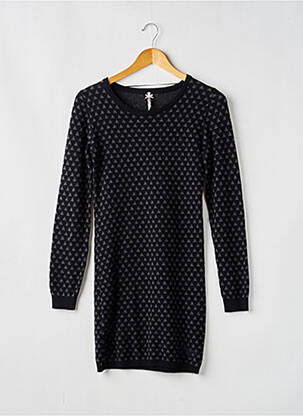 Robe pull maille fine manches longues noir KAPORAL fille