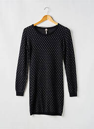Robe pull imprimé fantaisie manches longues noir KAPORAL fille
