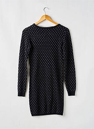 Robe pull maille fine manches longues noir KAPORAL fille