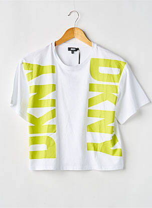 T-shirt coupe droite manches courtes blanc DKNY fille
