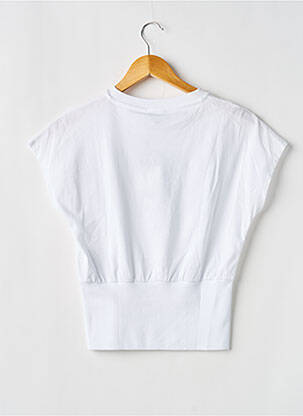 T-shirt coupe cintrée manches courtes blanc DKNY fille