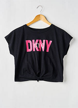 T-shirt coupe droite manches courtes noir DKNY fille