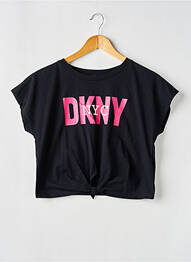 T-shirt coupe droite manches courtes noir DKNY fille