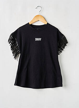 T-shirt coupe droite manches courtes noir DKNY fille
