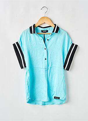 Robe courte imprimé fantaisie manches courtes bleu DKNY fille