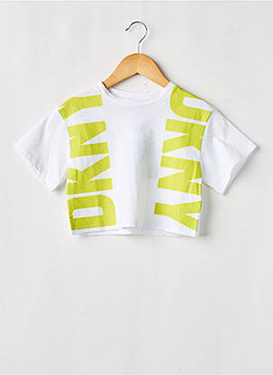 T-shirt coupe droite manches courtes blanc DKNY fille