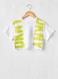 T-shirt coupe droite manches courtes blanc DKNY fille