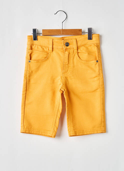 Bermuda fermeture zippée sous rabat boutonné taille ajustable jaune 3 POMMES garcon