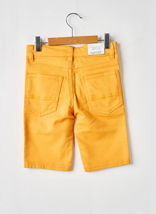 Bermuda fermeture zippée sous rabat boutonné taille ajustable jaune 3 POMMES garcon