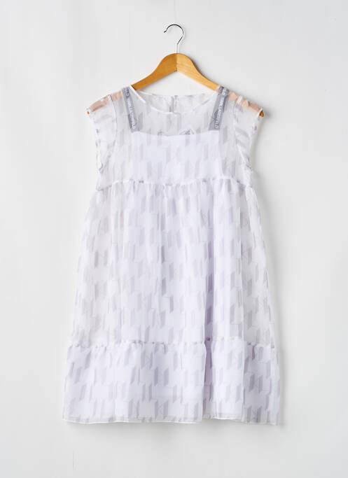 Robe courte imprimé fantaisie manches courtes blanc KARL LAGERFELD fille