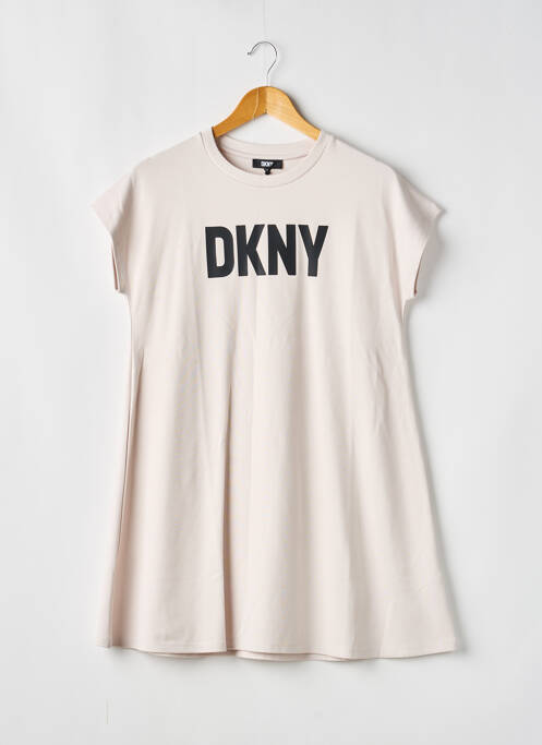 Robe mi-longue manches courtes manches courtes beige DKNY fille