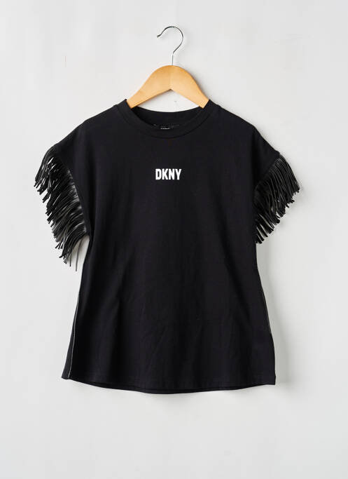 T-shirt coupe droite manches courtes noir DKNY fille