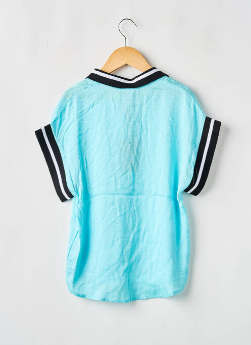 Robe courte imprimé fantaisie manches courtes bleu DKNY fille