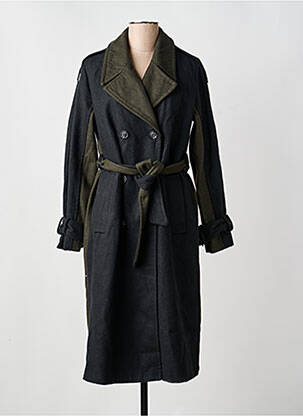 Manteau long coupe cintrée sans capuche noir B.YOUNG femme