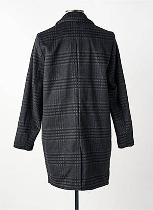 Manteau court coupe droite sans capuche noir ICHI femme