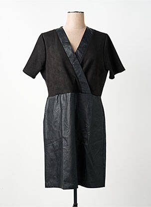 Robe mi-longue manches courtes manches courtes noir LA FEE MARABOUTEE femme