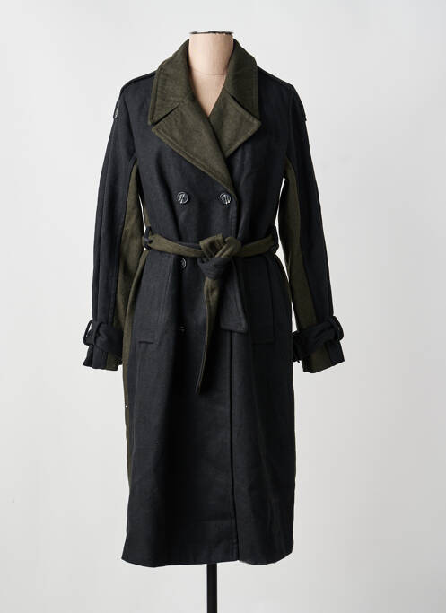 Manteau long coupe cintrée sans capuche noir B.YOUNG femme