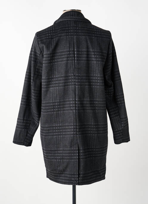 Manteau court coupe droite sans capuche noir ICHI femme
