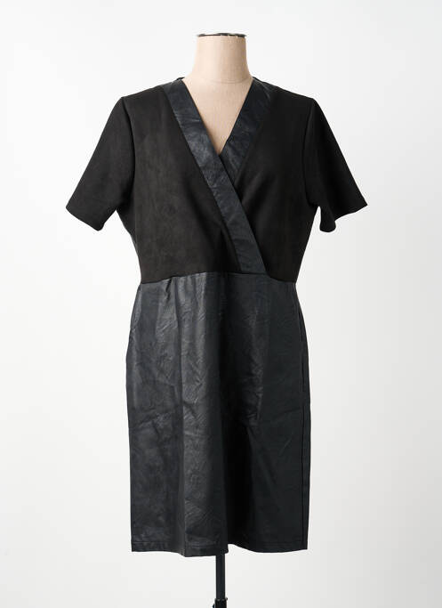 Robe mi-longue manches courtes manches courtes noir LA FEE MARABOUTEE femme