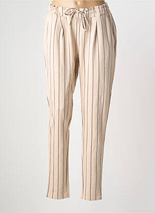 Pantalon slim taille élastique taille normale beige ICHI femme