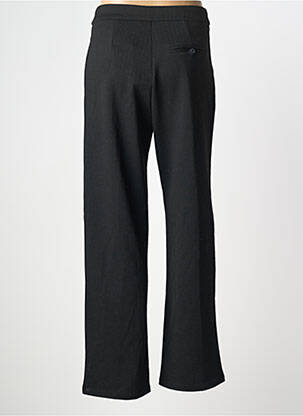 Pantalon droit tissage crêpe taille haute noir ICHI femme