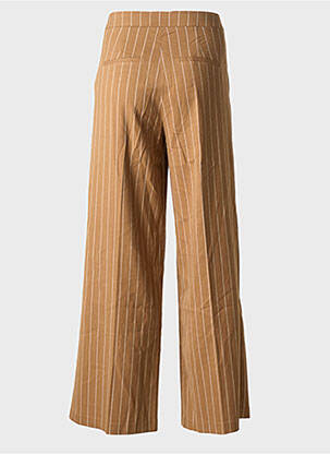 Pantalon flare taille à pinces taille haute marron B.YOUNG femme